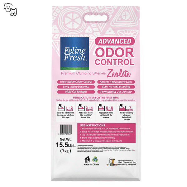 Feline Fresh Cat Litter Advanced Odor Control w/ Zeolite – Cherry Blossom 7kg