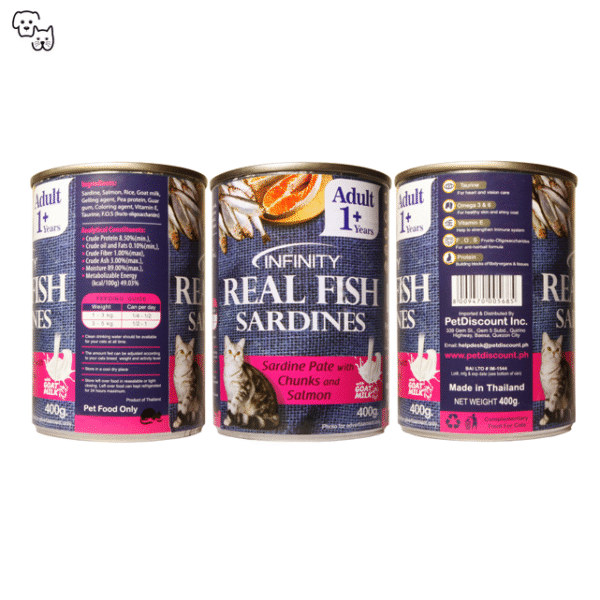 Infinity Wet Cat Food Adult – Sardine Pate with Chunks and Salmon 400g