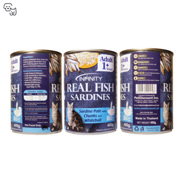 Infinity Wet Cat Food Adult – Sardine Pate with Chunks and Whitebait 400g