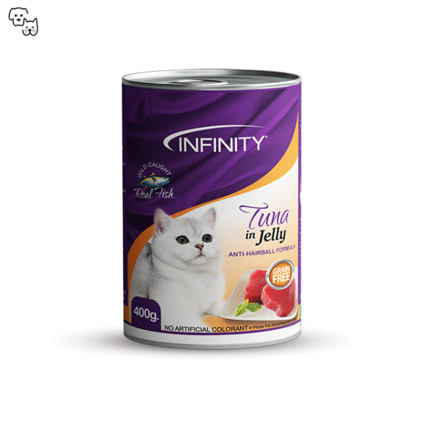 Infinity Wet Cat Food Adult – Tuna in Jelly with Anti-Hairball Formula 400g