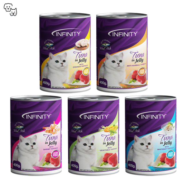 Infinity Wet Cat Food Adult – Tuna in Jelly with Shrimp Toppings 400g