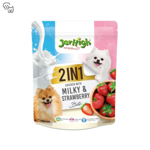 Jerhigh Dog Treat 2in1 Bite – Chicken with Milky & Strawberry – BIG PACK 380g