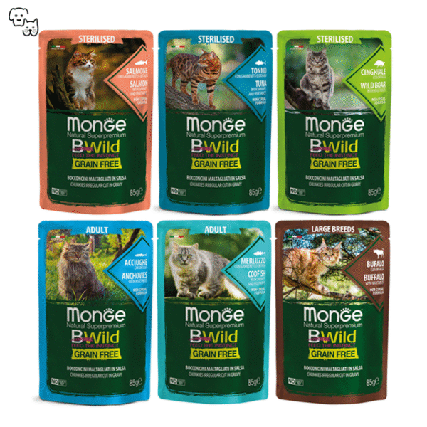 Monge Bwild Sterilized Wet Cat Food Grain Free Tuna with Shrimps & Vegetables 85g