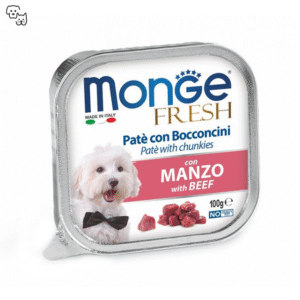 Monge Fresh Wet Dog Food – Pate and Chunkies with Beef / Manzo 100g