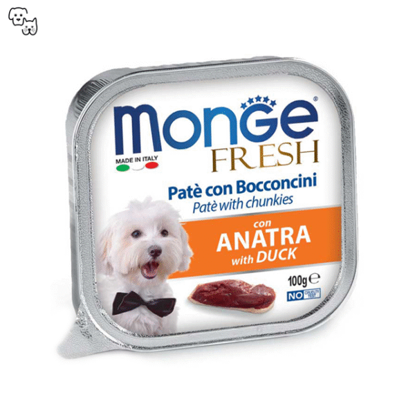Monge Fresh Wet Dog Food – Pate and Chunkies with Duck / Anatra 100g