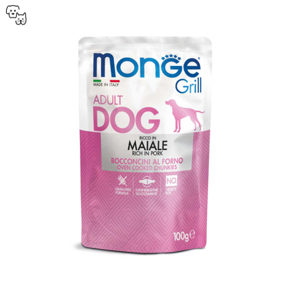 Monge Grill Adult Wet Dog Food – Chunkies – Pork 100g