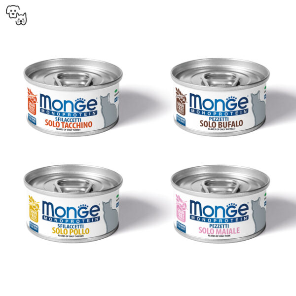 Monge Monoprotein Flakes Wet Cat Food – Solo Buffalo 80g