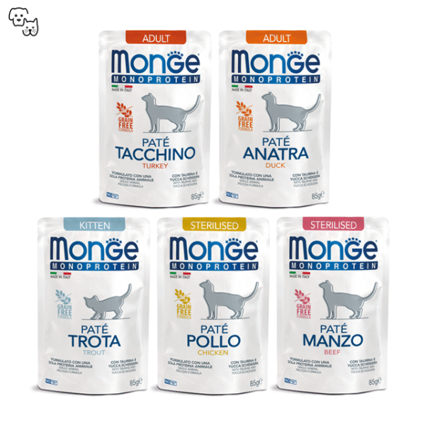 Monge Monoprotein Pate Sterilized Wet Cat Food – Beef 85g
